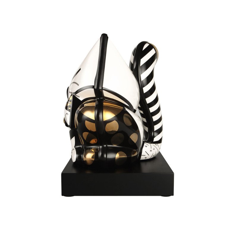 golden-cat-sculpture-romero-britto 2 - Les Ecuadors Décoration